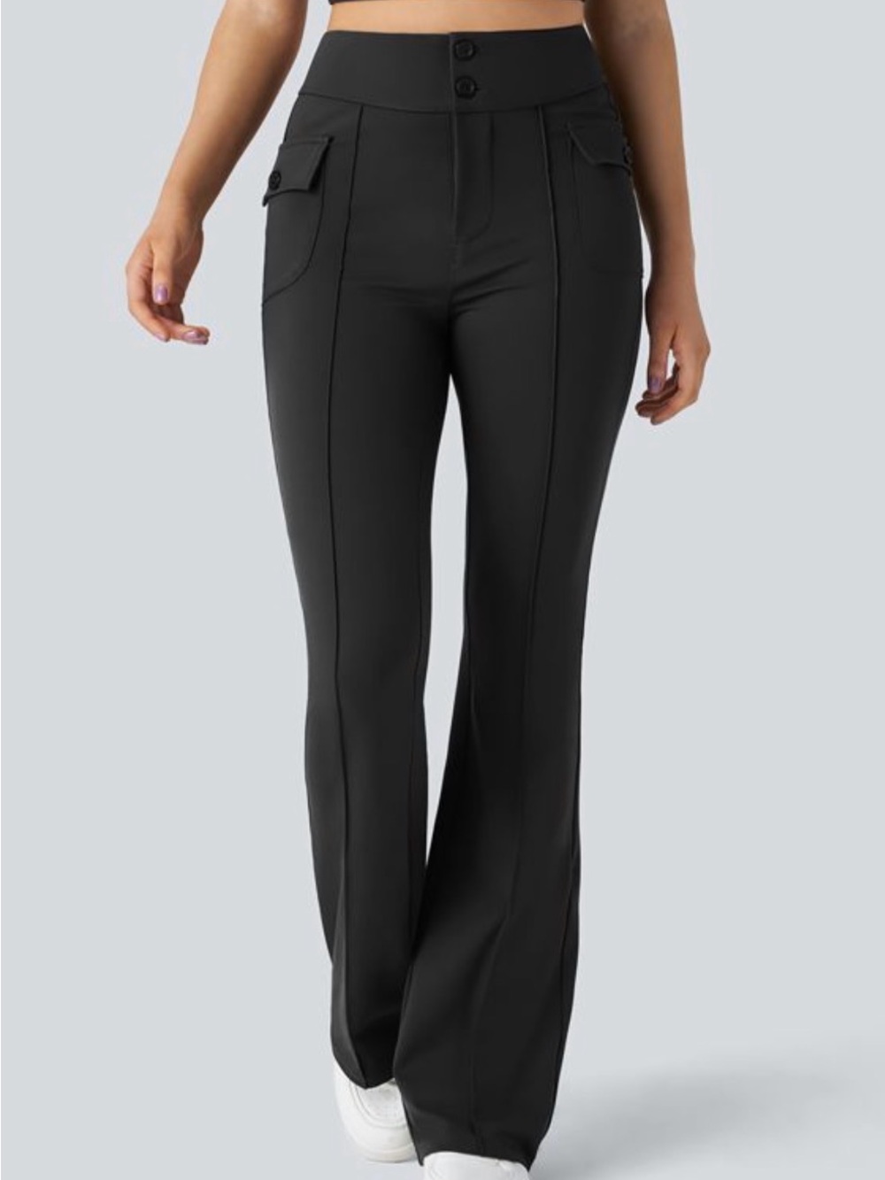 Halara High Waisted Side Flap Pocket Flare Casual Cargo Pants XS tall